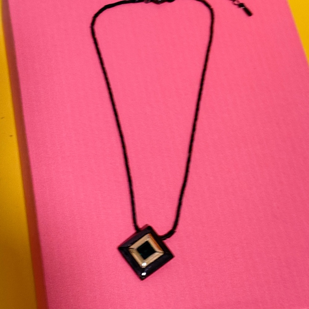 YSL Saint Laurent Black and Gold Geometric Necklace extremely beautiful